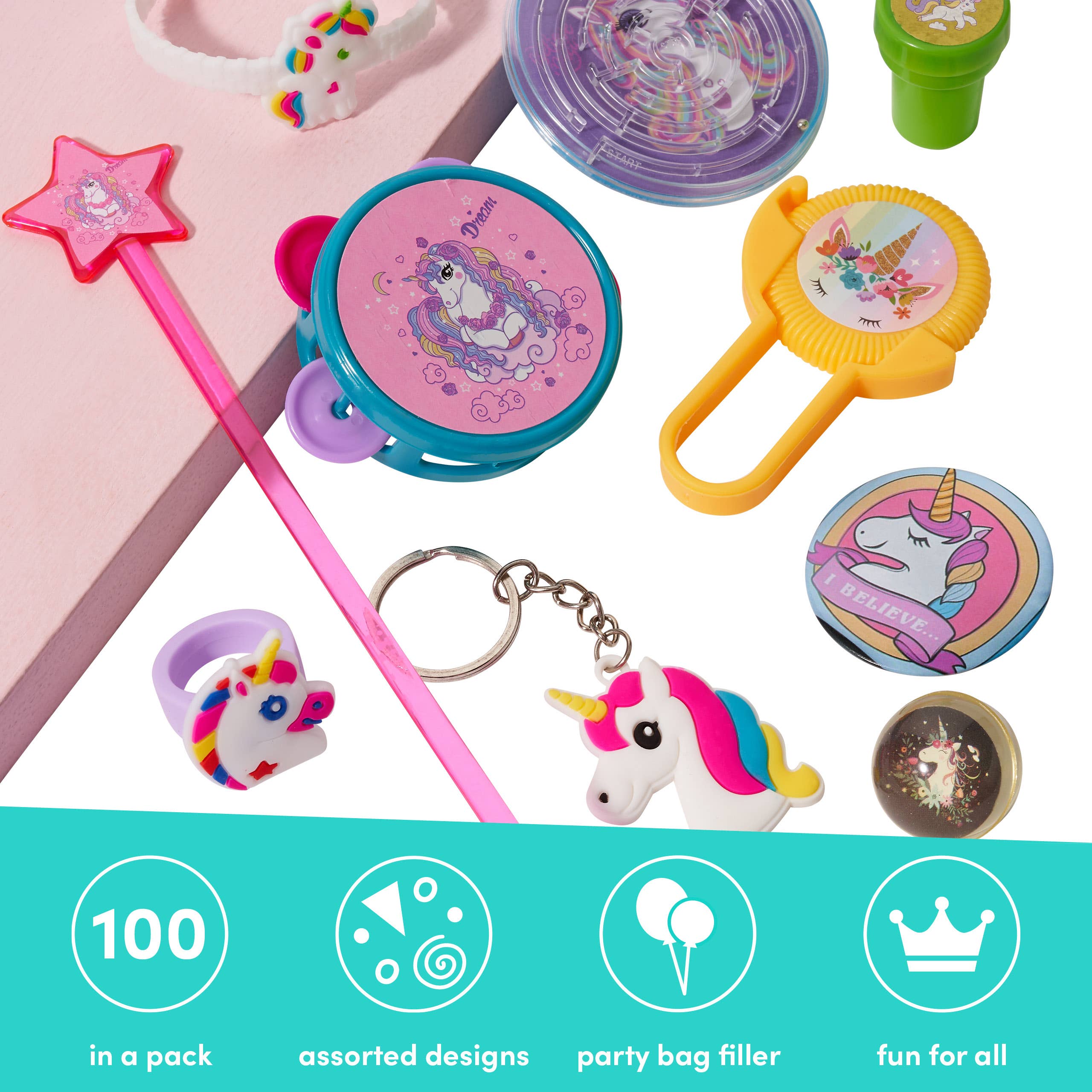 The Twiddlers - Wholesale Party Favor - 100 Unicorn Party Bag Fillers1