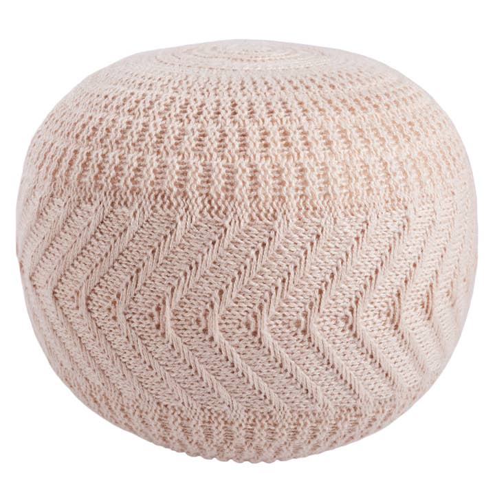 Vibe by Jaipur Living Lucille Solid Light Blush Round Pouf for wholesale by Jaipur Living