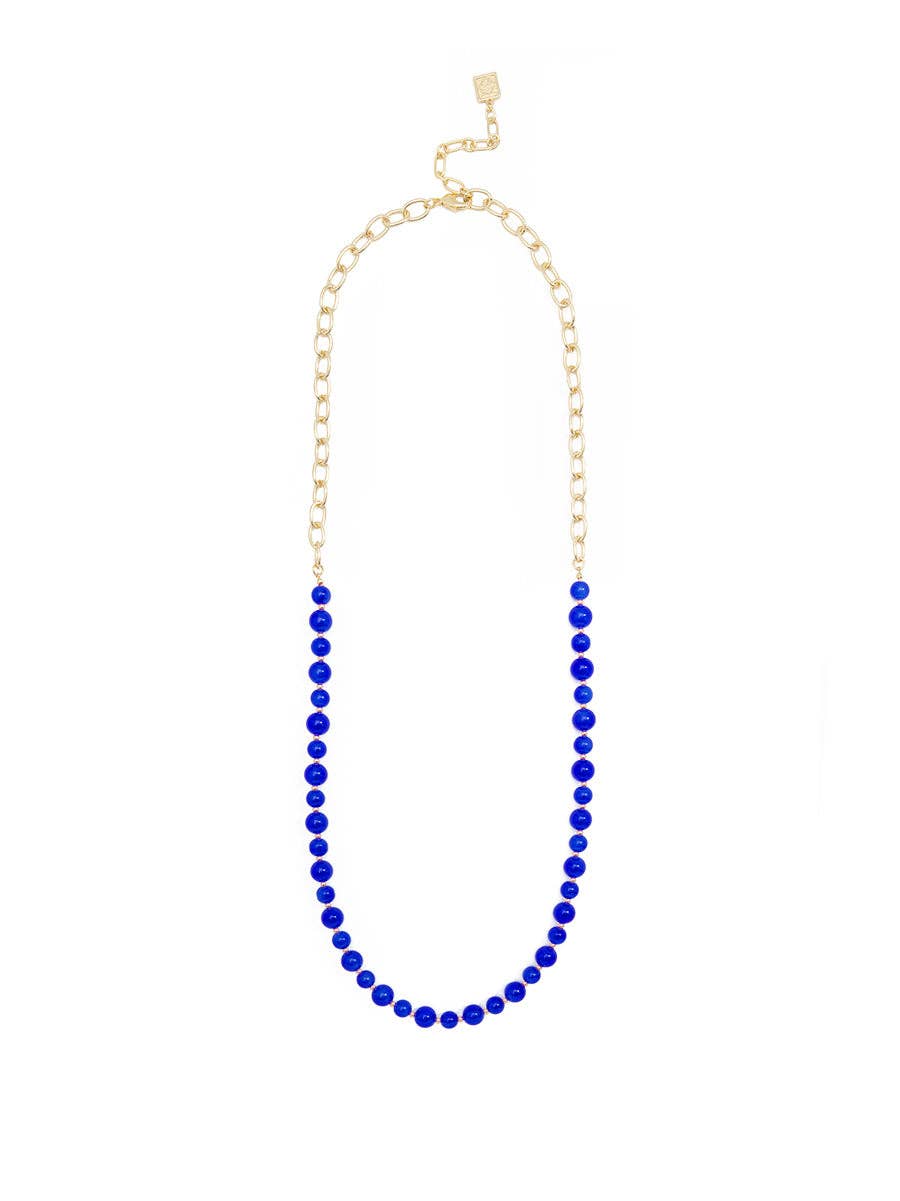 ZENZII Jewelry - Wholesale Beaded/Pearl Necklace - Mixed Glass Bead & Links Long Necklace2