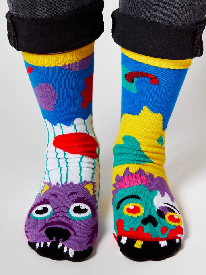 Zombie & Werewolf Fun Socks for Adults for wholesale by Pals Socks