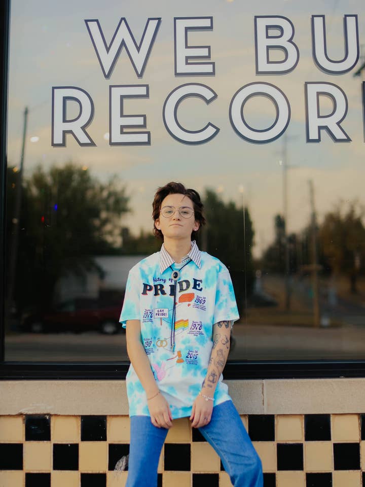 The Peach Fuzz - Wholesale Screen Printed T-Shirt - Unisex - History Of Pride Tie Dye Shirt