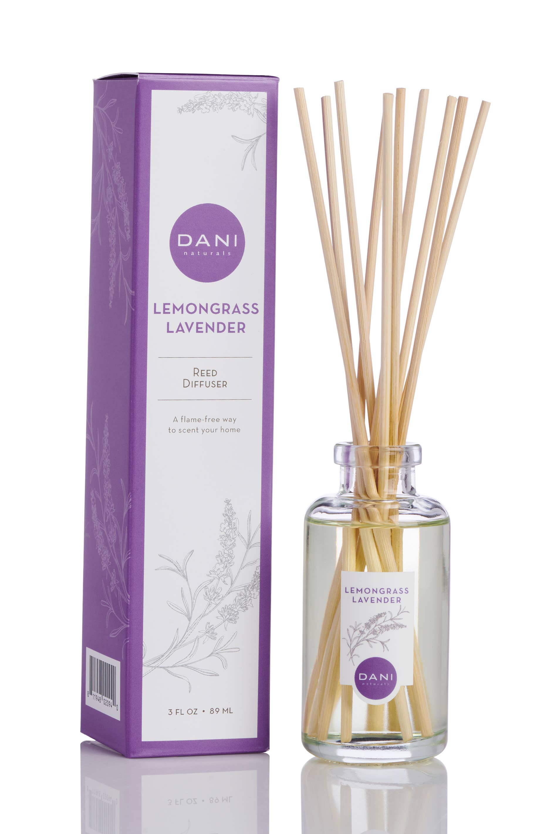 DANI Naturals – wholesale Reed diffuser – Lemongrass Lavender Reed Diffuser 3oz