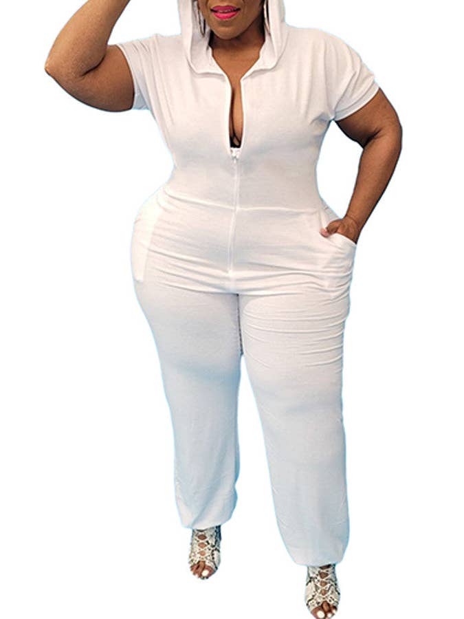 MB Fashion Wholesale - Wholesale Jumpsuit - Women's - MB FASHION ZIPPER PLUS SIZE JUMPSUITS 7168R