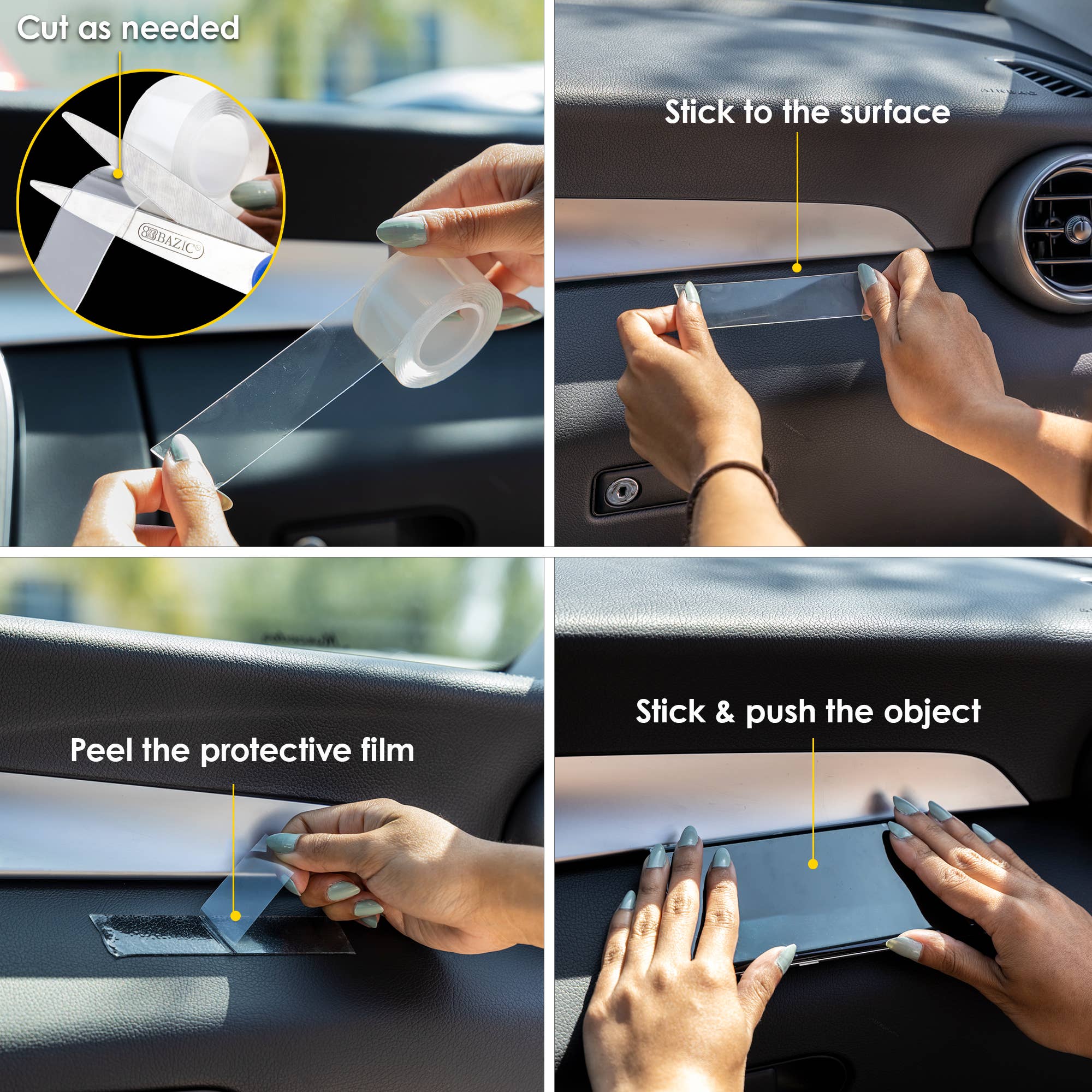 BAZIC Products - Wholesale Tape - 1" X 60" Double Sided Clear Mounting Tape2