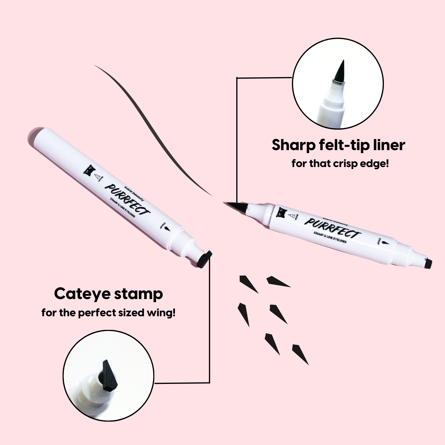 Kara Beauty - Wholesale Eyeliner/Pencil - PURRFECT Stamp & Line Eyeliner - Perfect Cat eyes2