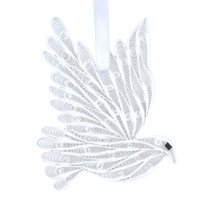 REECII - Wholesale Ornament - Dove (White), Handmade Paper Quilling Ornament