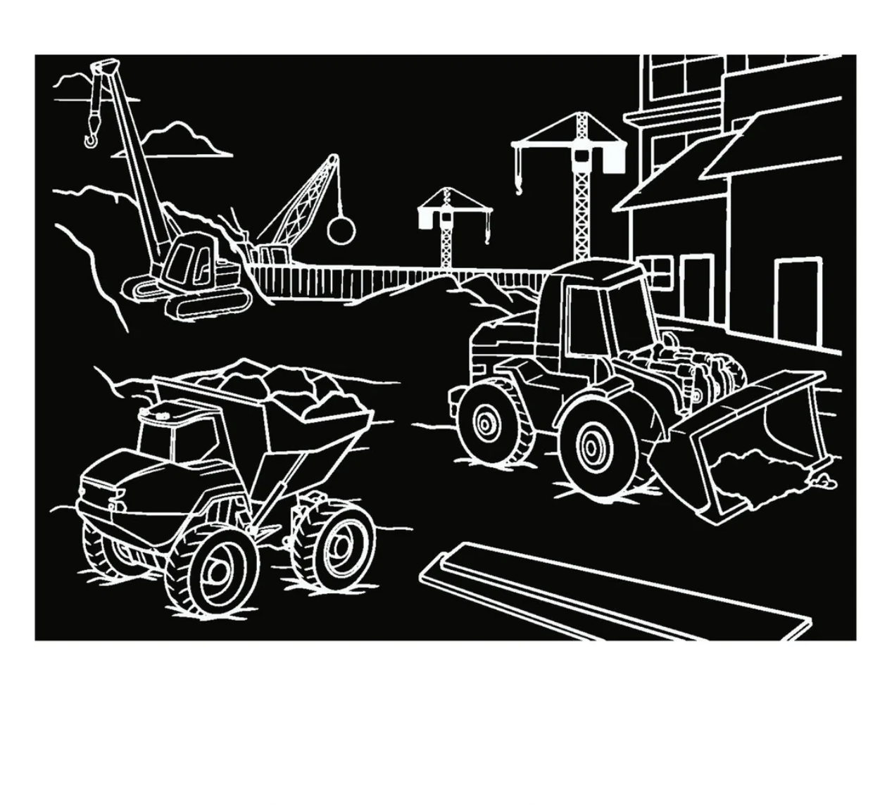 Baby Republic - Wholesale Coloring & Activity Book - Kids & Baby - Imagination Starters® Chalkboard MiniMats Colouring Set - Dinosaur & Construction3