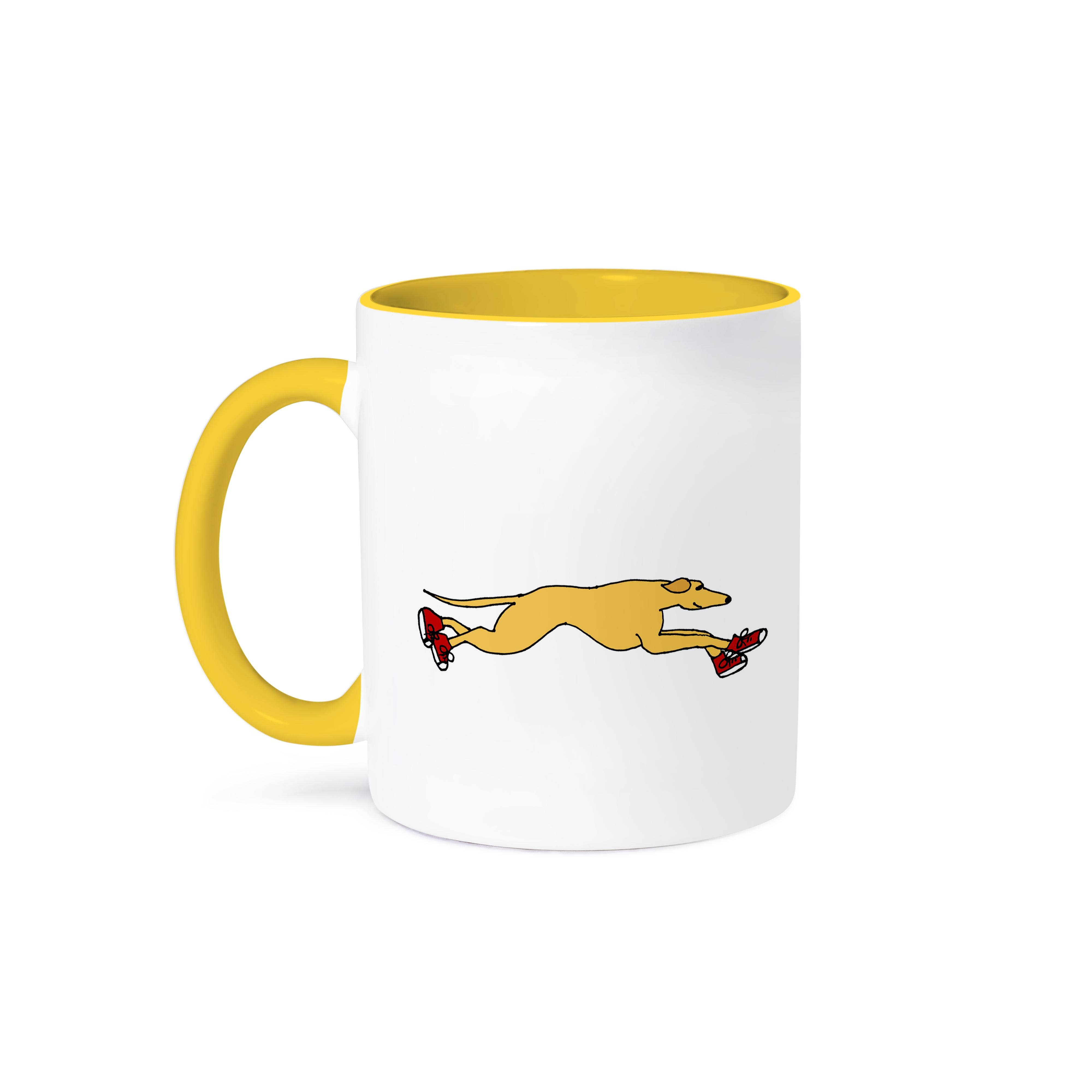 3dRose - Vendita all'ingrosso Tazza - 3dRose, Divertente Levriero che Corre con Scarpe da Ginnastica Rosse, Tazza0