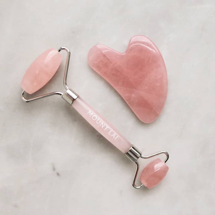 Mount Lai - Wholesale Gua Sha Tool - Rose Quartz Facial Spa Set1