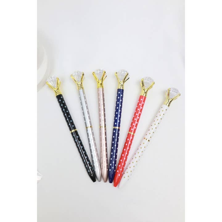 MIX COLOR Polka Dot Diamond Pen Set for wholesale on Faire