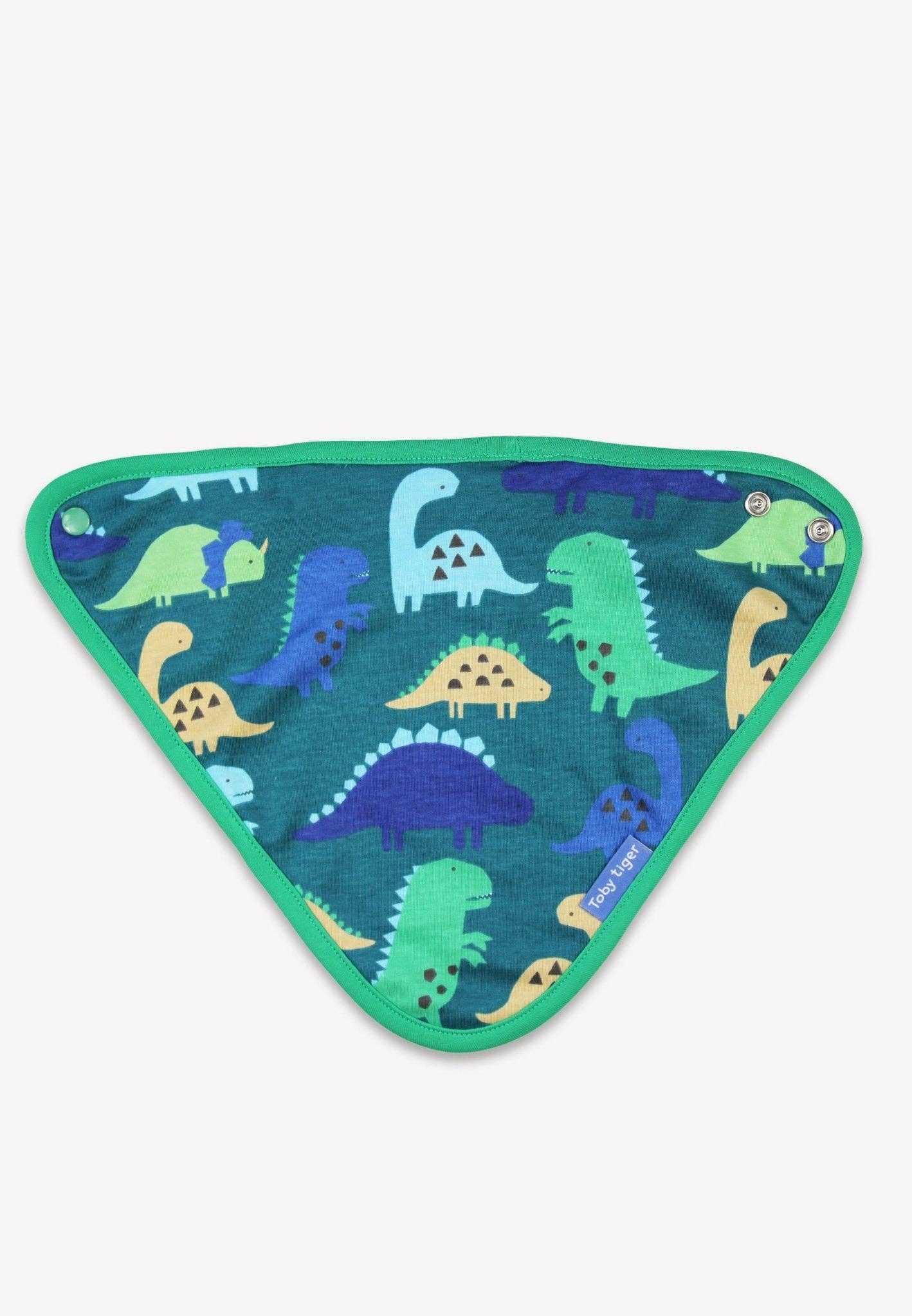 Toby Tiger – wholesale Bib – Baby – Organic Tonal Dinosaur Print Dribble Bib1