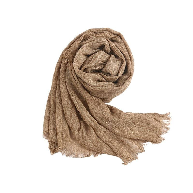 MoodGold - Wholesale Scarf - Women's - Solid Color Wrinkle Texture Headscarf5
