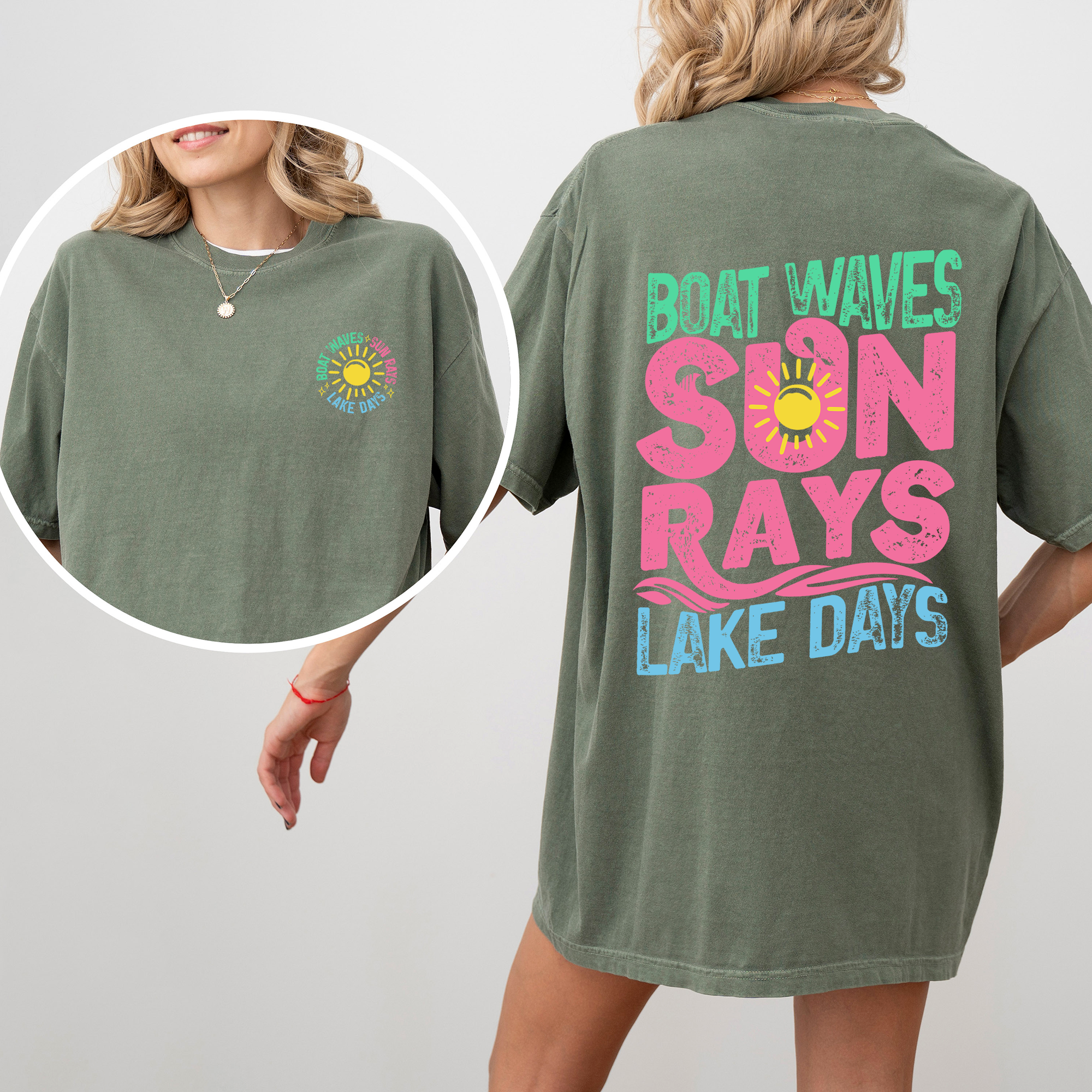 Refinery Number One LLC - Wholesale T-Shirt (Graphic) - Unisex - Lake Bum, Sun Rays, Lake Days Boat, Summer T-Shirt6