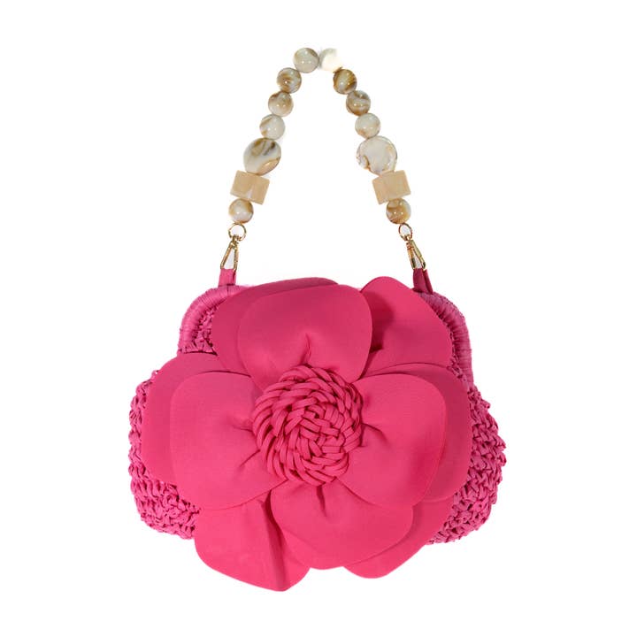 Fuchsia Bloom Collectible Handbag for wholesale by Timmy Woods Beverly Hills