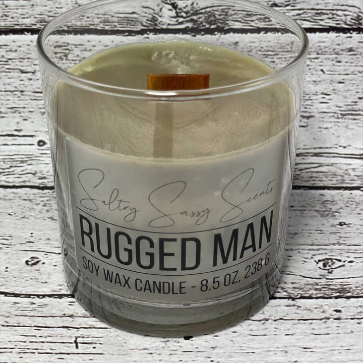 Rugged Man - Vela de cera de soja para venta al por mayor de Sultry Sassy Scents