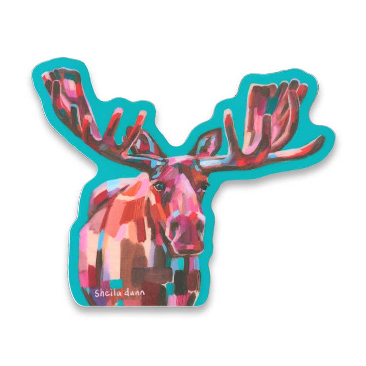 Bull Moose vinyl sticker for wholesale by SheilaDunnArt