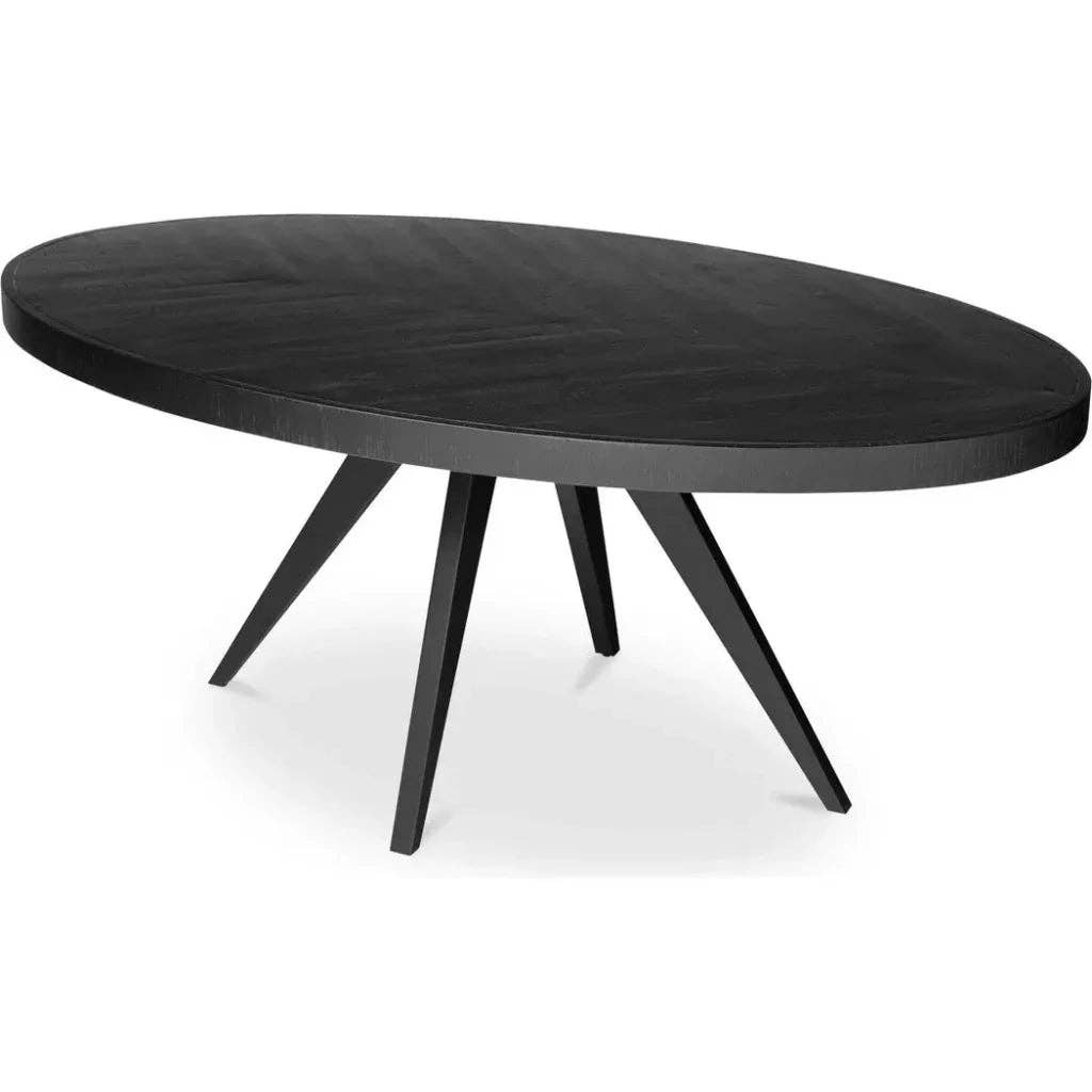 LOOMLAN – wholesale Sidobord – Parq trä svart oval matbord3