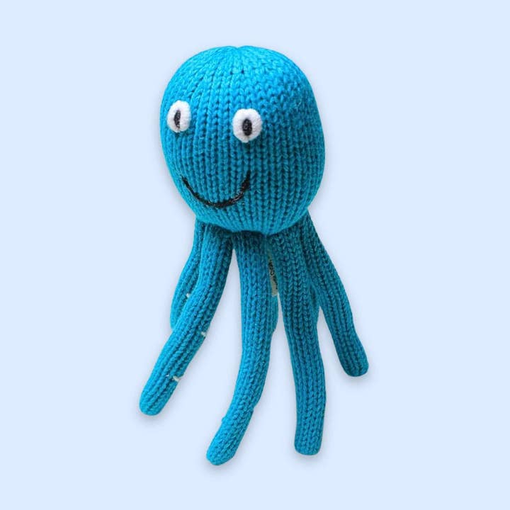 Estella - Wholesale Handheld Rattle - Baby - Baby Rattle Toy - Octopus Rattle (Turquoise)