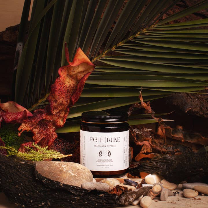 FABLERUNE - Wholesale Jar/Filled Candle - Candle - Sea Palm & Cypress - 8oz
