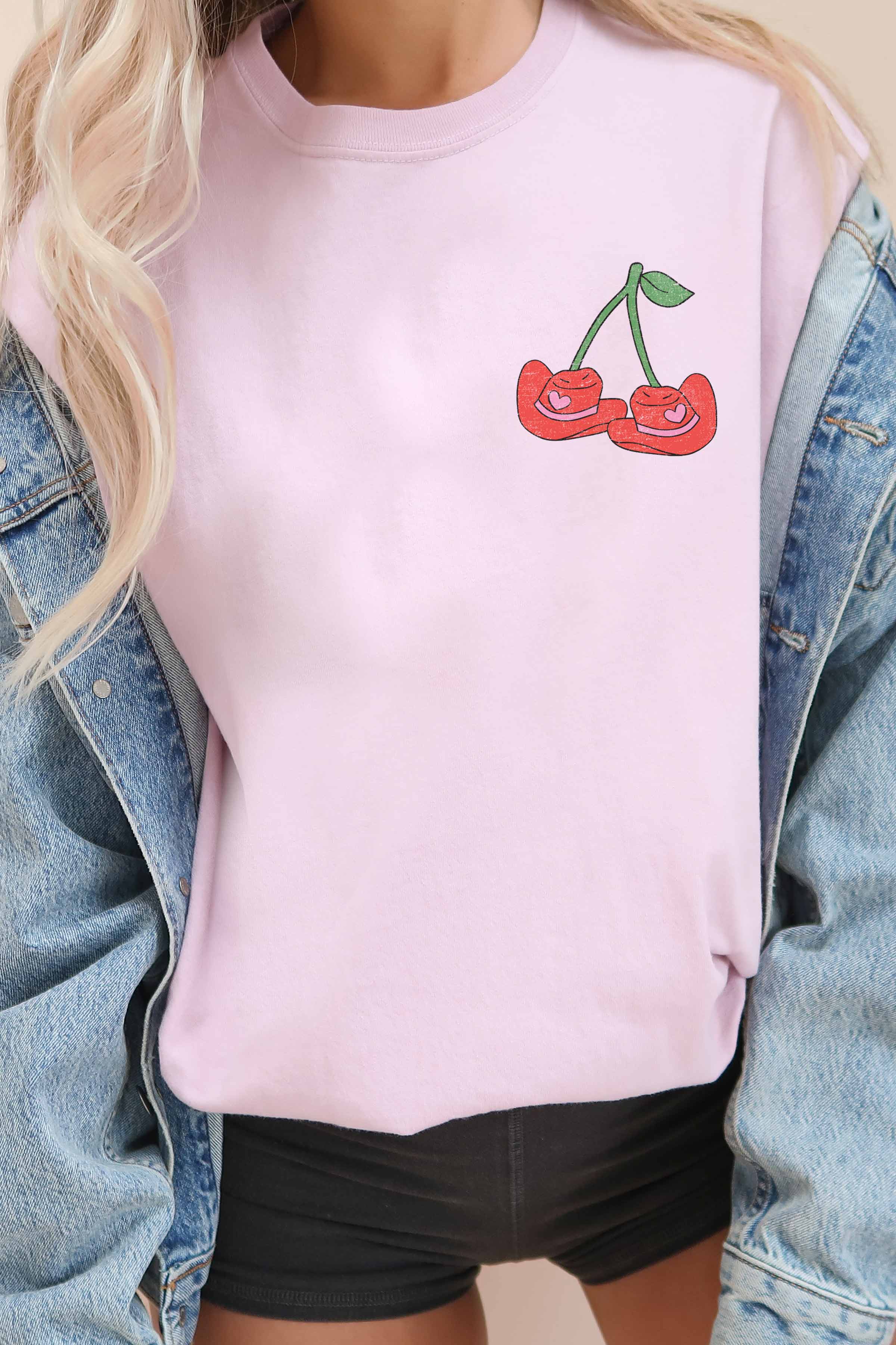 GOOD DAY STREET - Wholesale T-shirt met print - Dames - GOOD DAY STREET oversized t-shirt met kersen en cowgirl hoeden1