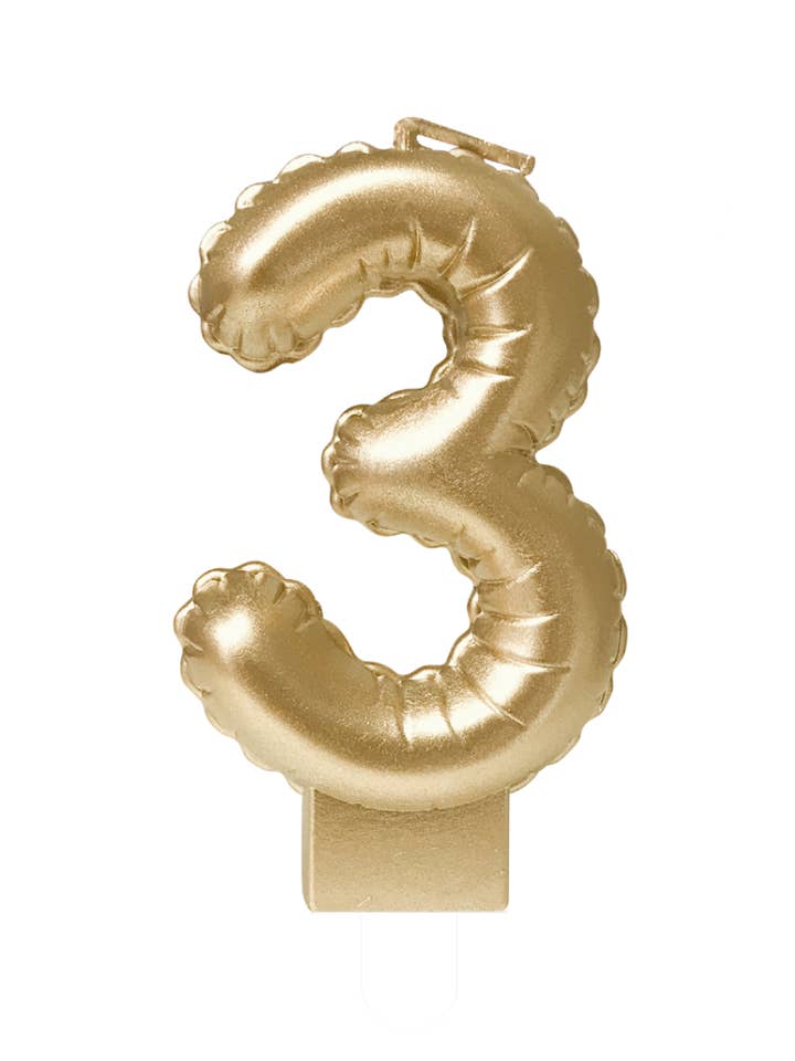 Folie ballon stearinlys guld - 3 for engroshandel hos PD Party