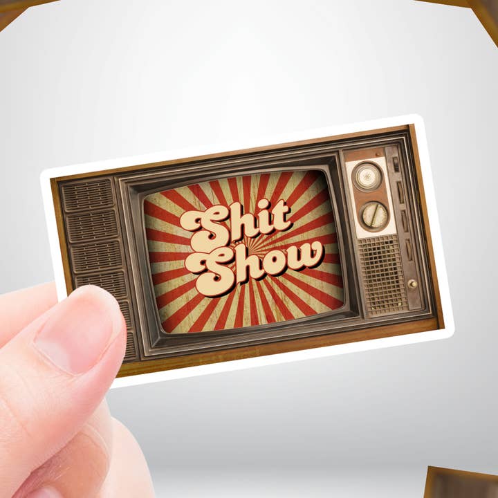 Retro "Shit Show" TV Premium Die Cut Sticker (Waterdicht) voor wholesale door Coyote Color