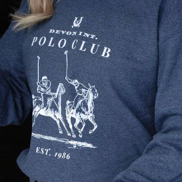 Polo Club Crewneck - Gris Foncé pour la vente par Laced Reins Equestrian