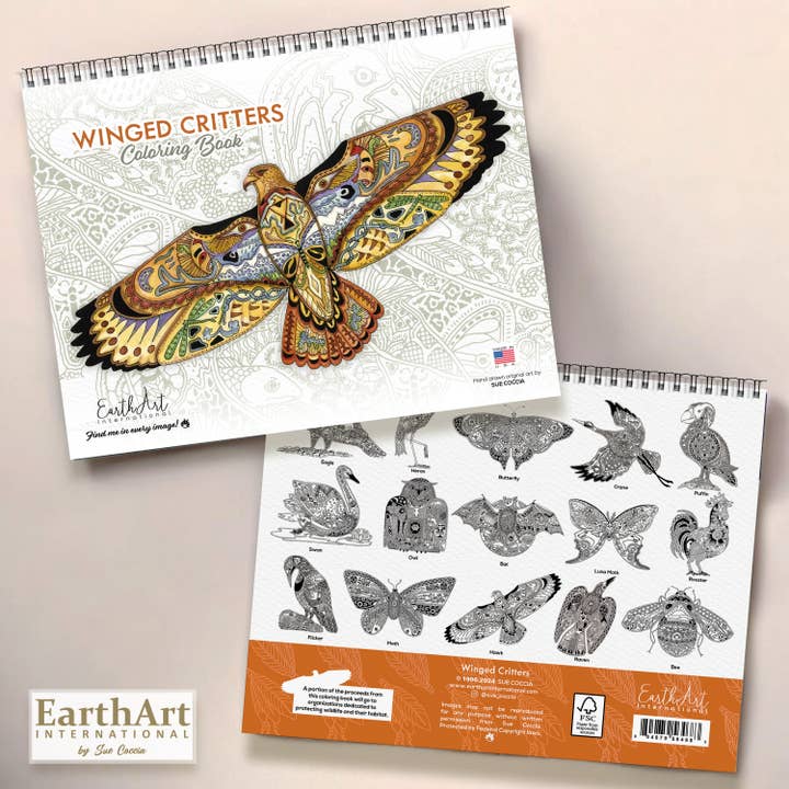 EarthArt International - Wholesale Kleurboek - Volwassene - Winged Critters kleurboek2