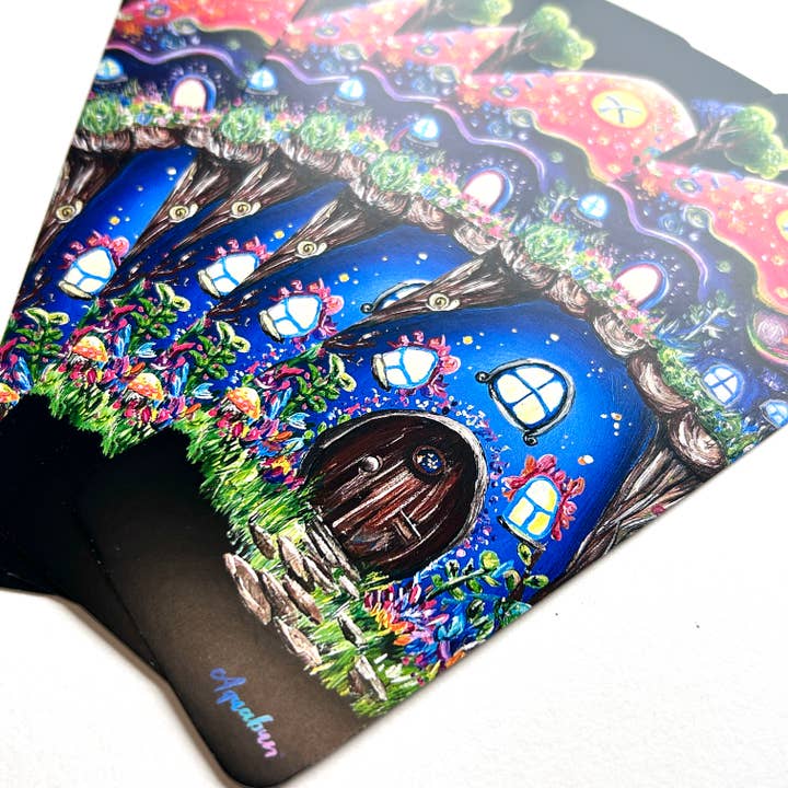 Aquabun - Wholesale Bookmark - Mushroom Gnome House Bookmark1