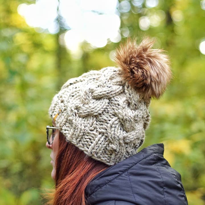 Ellikin Knits - Wholesale Beanie - Women's - Monster Cables Beanie in Kale