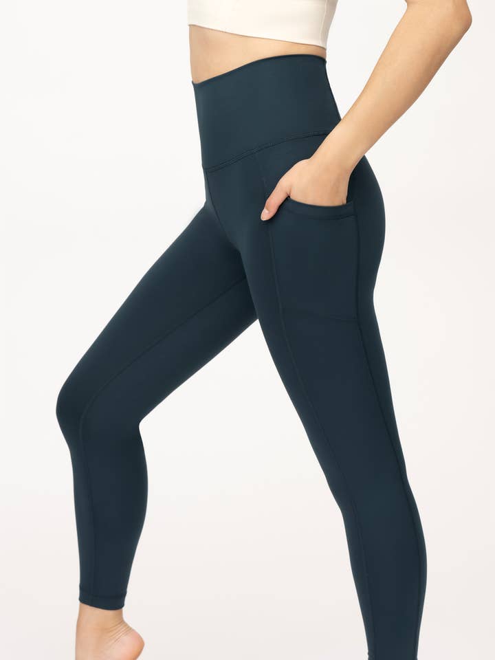 Leggings tobilleros de tiro alto con bolsillo lateral Yogalicious Powerlux para venta al por mayor de 90 Degree by Reflex & Yogalicious