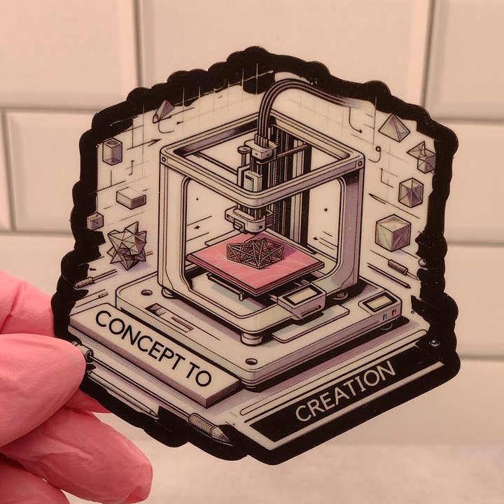 3D-utskrift - Koncept till skapande - Maker Sticker för wholesale av Dancing Dolphin Crafts