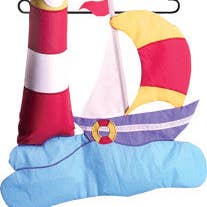 Premier Kites & Designs - Wholesale Flag - GARDEN CHARM - LIGHTHOUSE BOAT