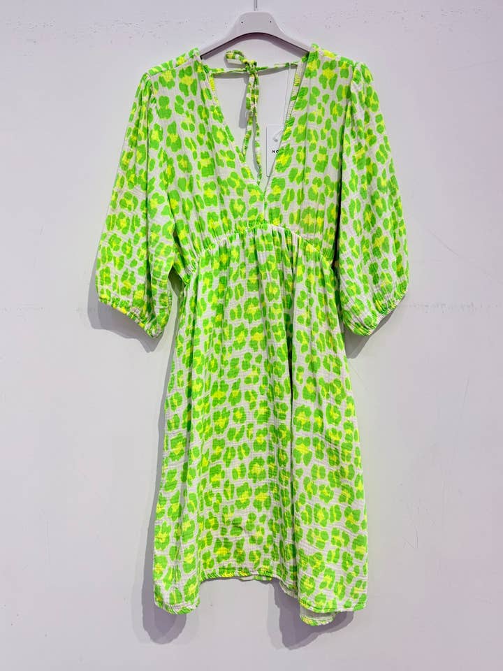 Robe courte en gaze de coton 2684-GROS LEOPARD pour la vente par NOELINE