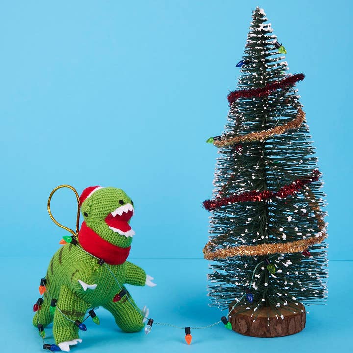 Best Years Ltd - Wholesale Ornament - Knitted T Rex Dinosaur Christmas Ornament, Christmas Decor