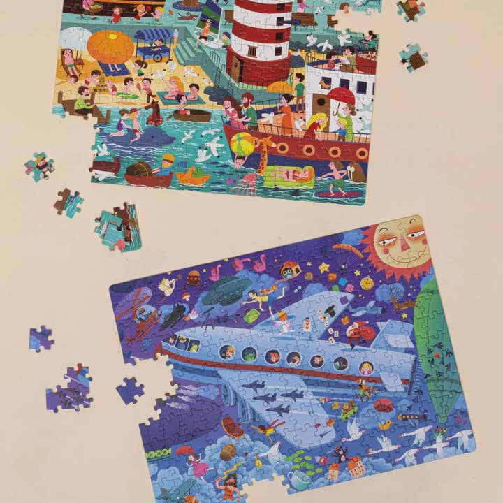 Coco Village - Wholesale Puzzle - Kids - Level Up Puzzles Level 6 - Family Holiday (2 puzzles)1