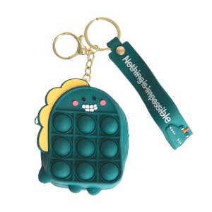 Neon Green Dino Bubble Pop Keychain- Order Wholesale