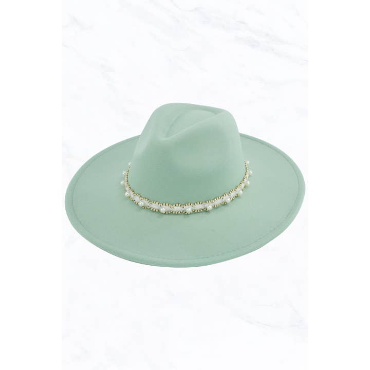 Suzie Q USA - Wholesale Fedora - Women's - Big Brim Peach Heart Top Jazz Hat with Pearl Belt10