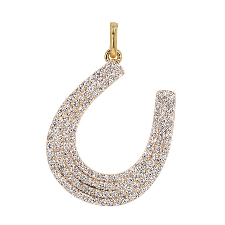 Übergroßer Diamant-Hufeisen-Anhänger für den Großhandel von Rachel Reid Jewelry