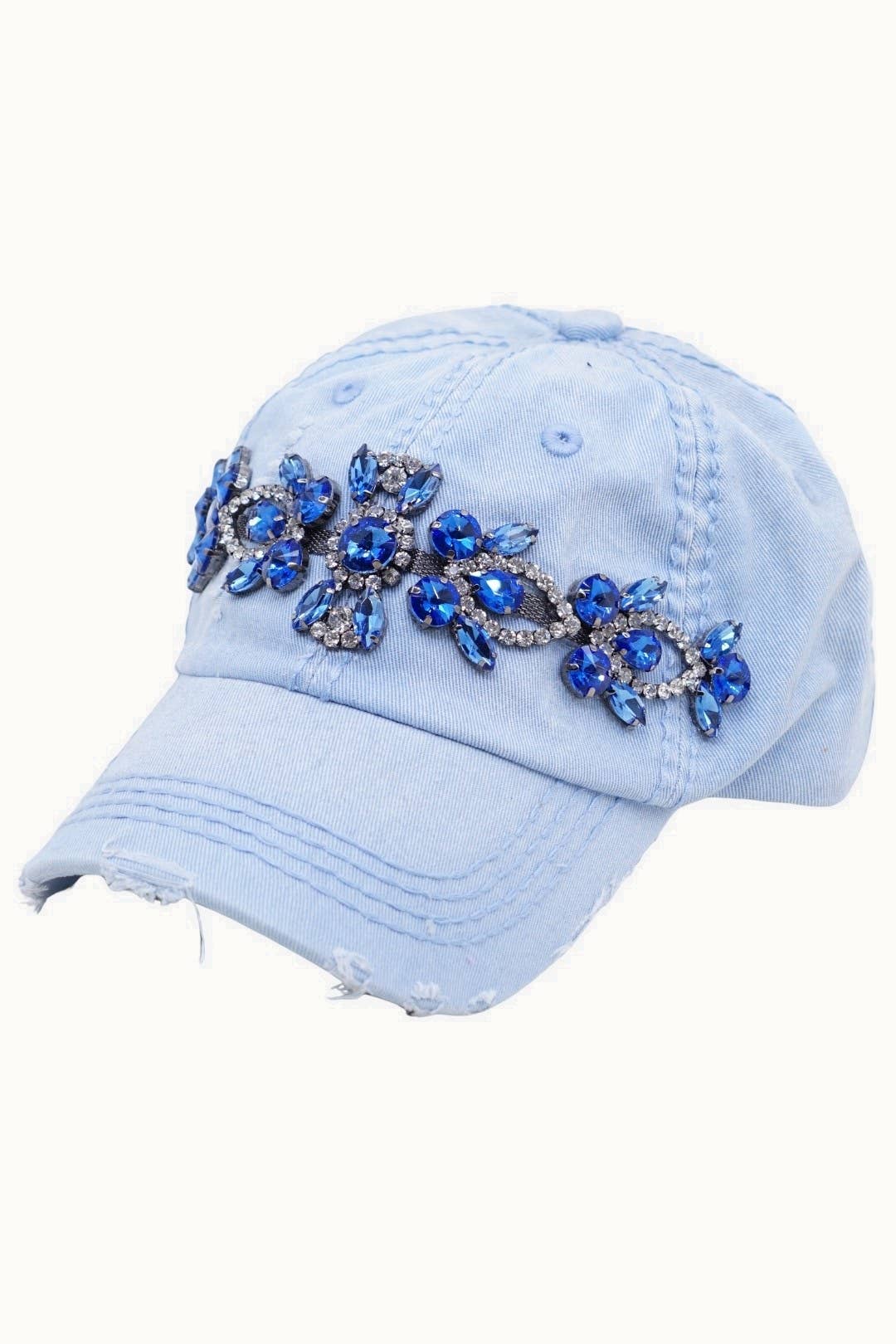 Olive & Pique - Venta al por mayor Gorra de béisbol - Mujer - Gorra desgastada Bejeweled Bling Glitz, ajustable5