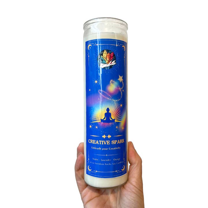 Creative Spark All Natural Scented Prayer Candle for wholesale by Freedom Rocks