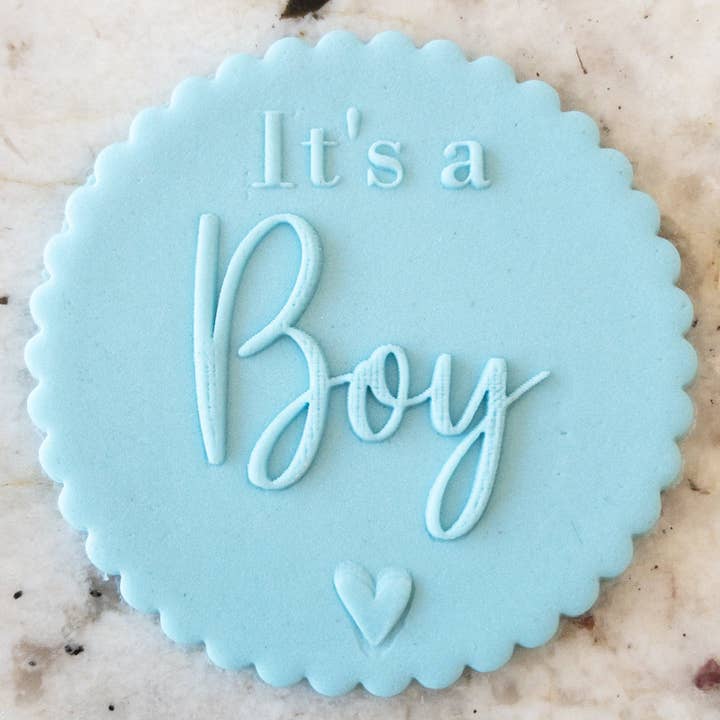 Its a Boy POPup Embosser Cookie Biscuit Stamp for wholesale by Cut Bake Stamp