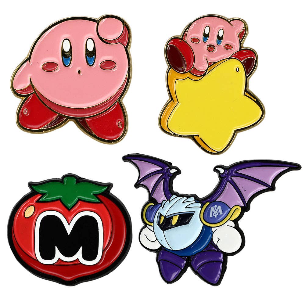 Bioworld Merchandising - Wholesale Lapel Pin/Button - Kirby Meta Knight and Maxim Tomato Variety 4pk Enamel Filled0