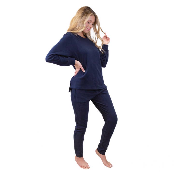 Lilabet Lounge Joggers Navy -Asst for wholesale by The Royal Standard