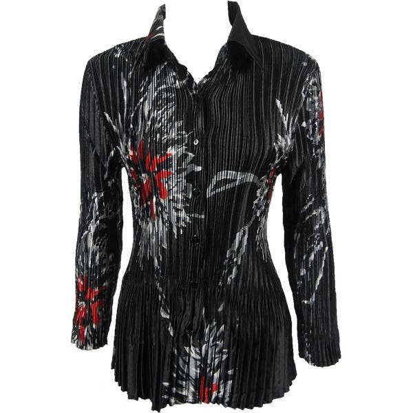 The Magic Scarf Company - Wholesale Button Down Shirt - Women's - 1148 - Satin Mini Pleats Blouses27