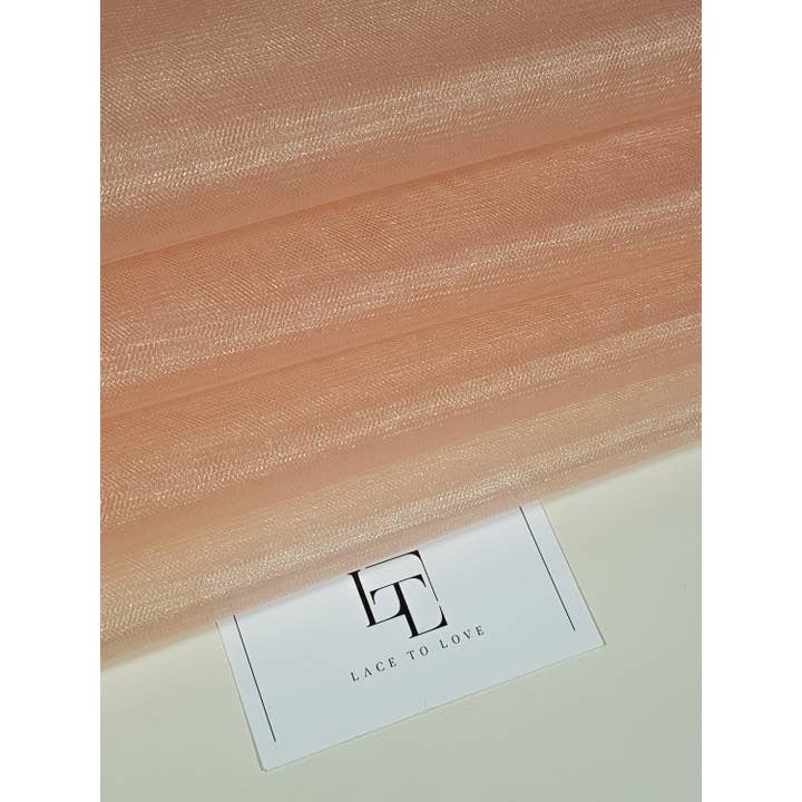 Lace To Love - Wholesale Craft Supplies - Shiny Salmon Pink Medium Stiff Tulle 118" Wide TT60331