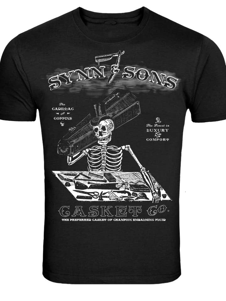Mens Synn & Sons Casket Company Tee for wholesale by Se7en Deadly