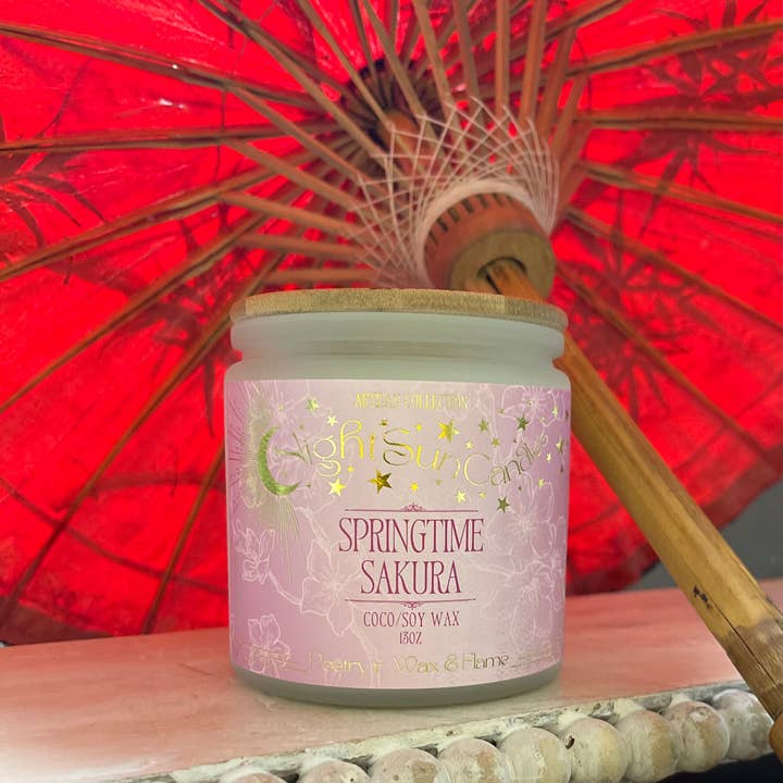 Night Sun Candles - Wholesale Jar/Filled Candle - Springtime Sakura Handmade Non Toxic Candles