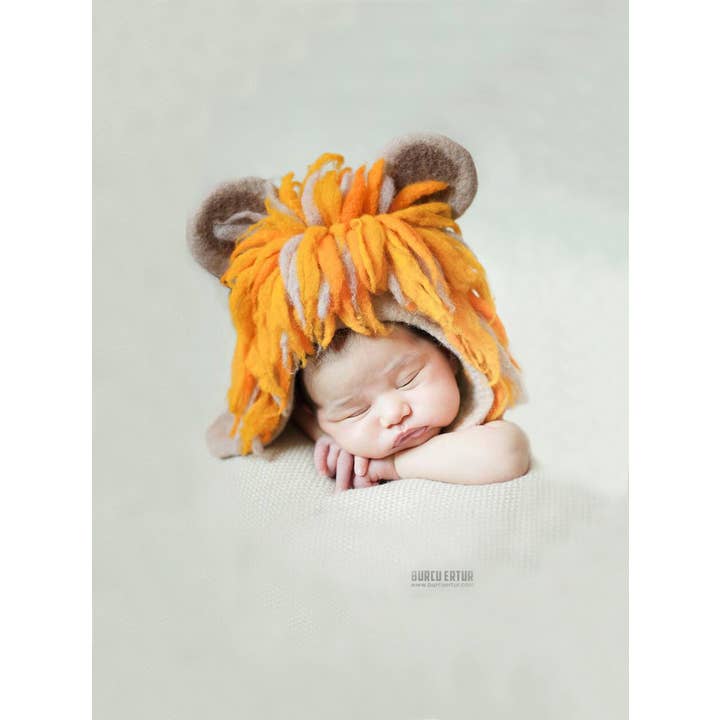 Chapéu para Sessão Fotográfica de Recém-Nascido com Tema do Rei Leão por atacado de Feltthink