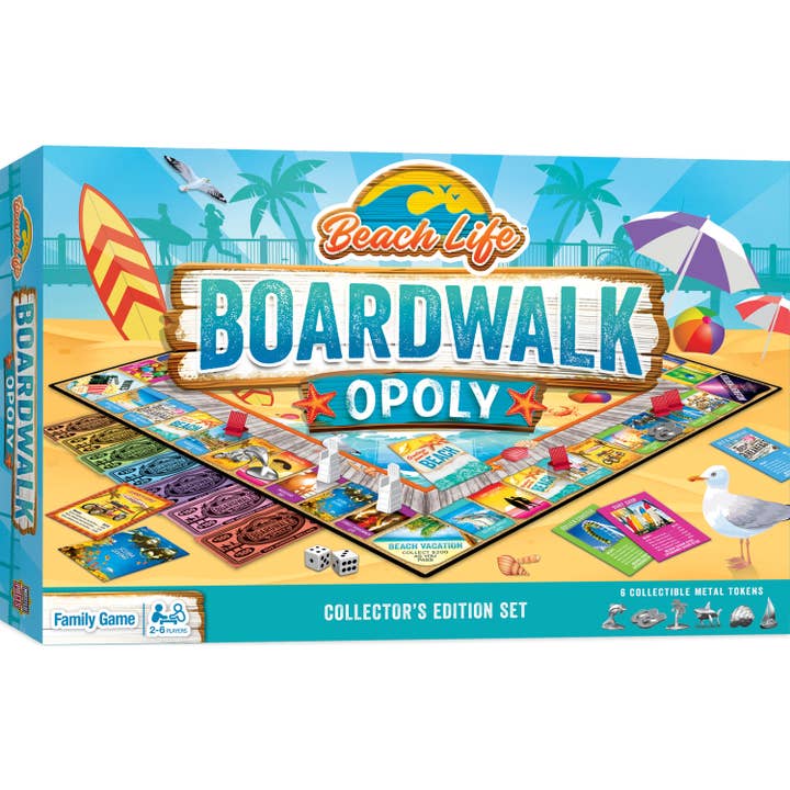 Masterpieces Puzzles - Wholesale Board Game - Beach Life - Boardwalk Opoly Board Game